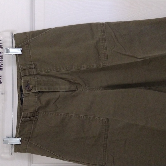 Women's Army Green Crop Jean Pants ❤️ - Picture 2 of 5